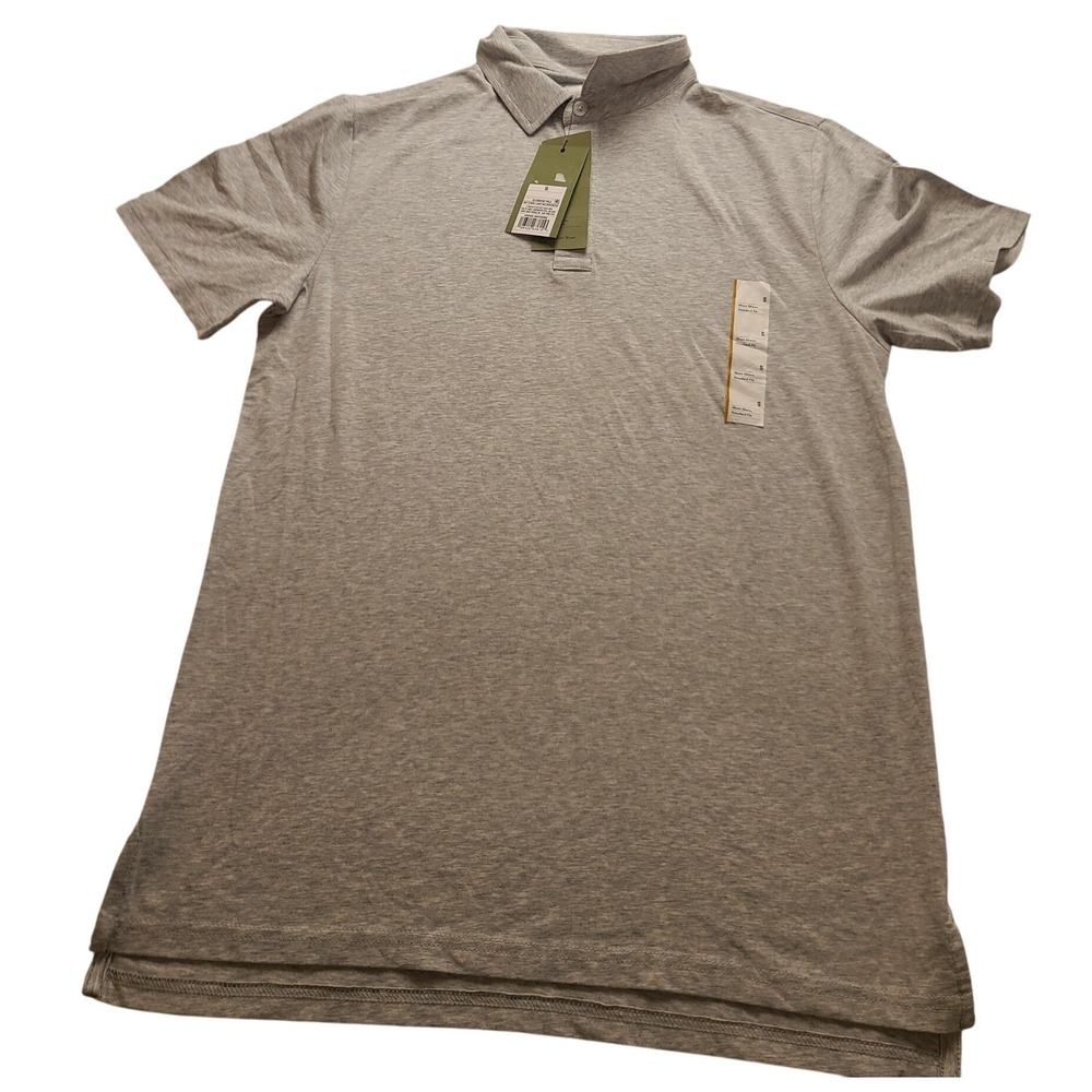 Goodfellow & Co Men's SS Comfort Collar Polo Shirt Light Heather Gray Small NWT
